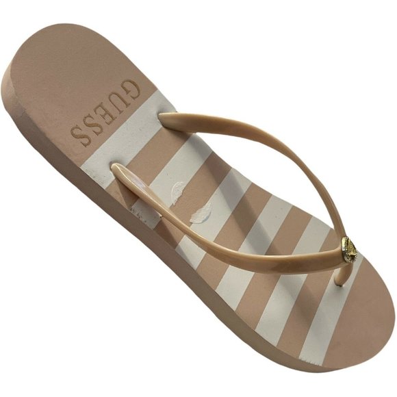 🌹Women’s Flip Flops Sandals Guess WG LENT13-C Light Pink SY Striped Size 9 - Picture 10 of 11